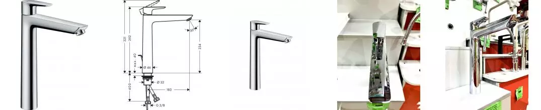 Смеситель для раковины «Hansgrohe» Talis E 71716000 с донным клапаном хром Смеситель для раковины «Hansgrohe» Talis E 71716000 с донным клапаном хром