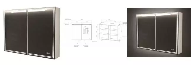 Зеркальный шкаф «Art&Max» Merano 100/80 с подсветкой Bianco Lucido