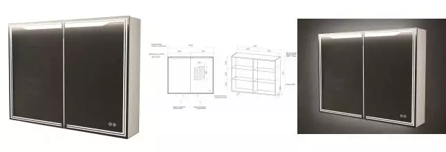 Зеркальный шкаф «Art&Max» Merano 100/80 с подсветкой Bianco Lucido Зеркальный шкаф «Art&Max» Merano 100/80 с подсветкой Bianco Lucido
