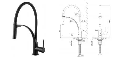 Смеситель для кухонной мойки «Lemark» Soul LM6007BL чёрный