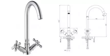 Смеситель для кухонной мойки «Lemark» Promotion LM6045C хром