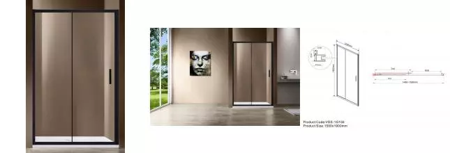 Душевая дверь «Vincea» Garda VDS-1G150CLB 150/190 прозрачная/чёрная Душевая дверь «Vincea» Garda VDS-1G150CLB 150/190 прозрачная/чёрная
