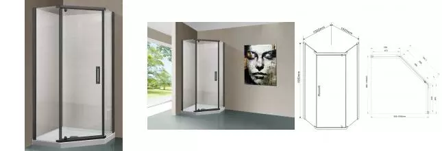 Душевой угол-ограждение «Vincea» Stresa VSP-1S100CLGM 100/100 прозрачный/вороненая сталь многоугольный без поддона универсальный Душевой угол-ограждение «Vincea» Stresa VSP-1S100CLGM 100/100 прозрачный/вороненая сталь многоугольный без поддона универсальный
