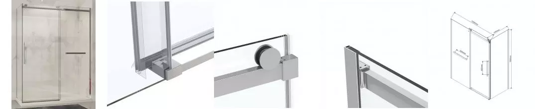 Душевой угол-ограждение «Vincea» Como Soft VSR-1CS1015CL 150/100 прозрачный/хром прямоугольный без поддона универсальный