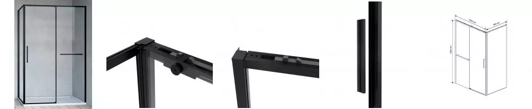 Душевой угол-ограждение «Vincea» Slim Soft VSR-1SS9015CLB 150/90 прозрачный/чёрный прямоугольный без поддона универсальный Душевой угол-ограждение «Vincea» Slim Soft VSR-1SS9015CLB 150/90 прозрачный/чёрный прямоугольный без поддона универсальный