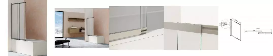 Шторка на ванну стеклянная «Vincea» VSB-1E100CLGM прозрачная/воронёная сталь универсальная Шторка на ванну стеклянная «Vincea» VSB-1E100CLGM прозрачная/воронёная сталь универсальная