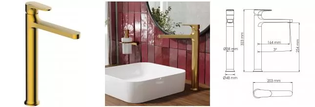 Смеситель для раковины «WasserKRAFT» Havel 3603H матовое золото Смеситель для раковины «WasserKRAFT» Havel 3603H матовое золото