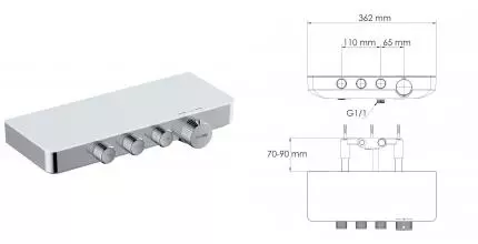 Смеситель для ванны «WasserKRAFT» Mindel 8599 Thermo с термостатом хром