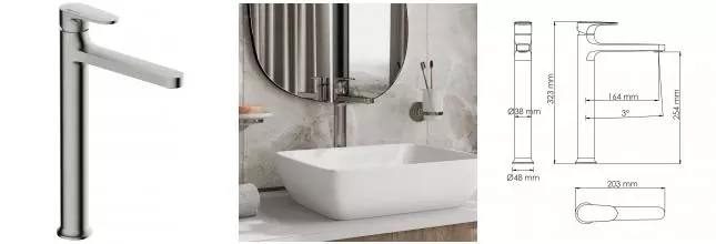 Смеситель для раковины «WasserKRAFT» Spree 1403H никель