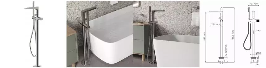 Напольный смеситель для ванны «WasserKRAFT» Tauber 6421 никель Напольный смеситель для ванны «WasserKRAFT» Tauber 6421 никель