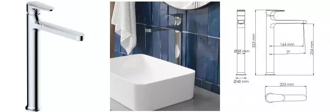 Смеситель для раковины «WasserKRAFT» Weida 3103H хром