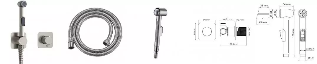 Смеситель с гигиеническим душем «WasserKRAFT» Tauber A6451.275.100.092 никель