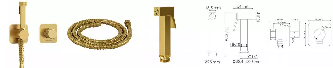 Смеситель с гигиеническим душем «WasserKRAFT» Schunter A8251.285.237.213 матовое золото Смеситель с гигиеническим душем «WasserKRAFT» Schunter A8251.285.237.213 матовое золото