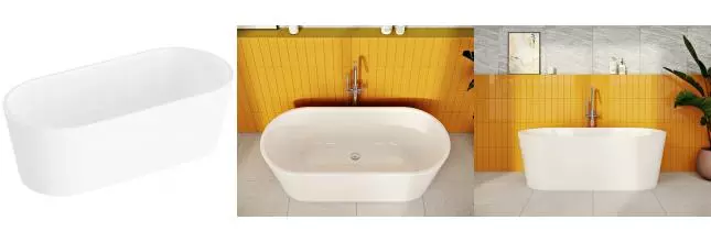 Ванна акриловая «Vitra» Geo 180/80 с ножками с сифоном белая Ванна акриловая «Vitra» Geo 180/80 с ножками с сифоном белая