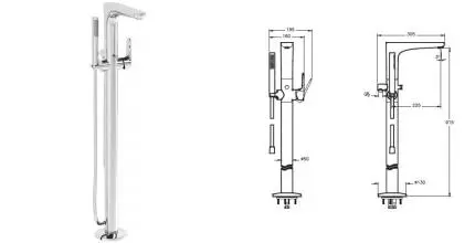 Напольный смеситель для ванны «Vitra» Root Round A42741EXP хром