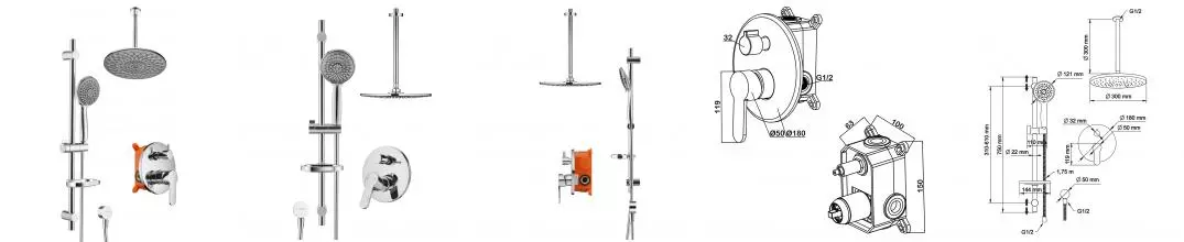 Душевая система «Swedbe» Platta 5537G1 хром