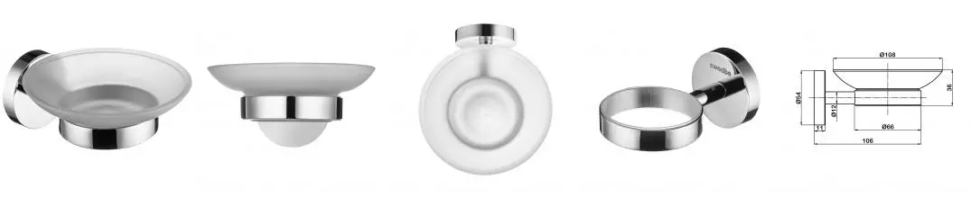 Мыльница «Swedbe» Attribut 9814 на стену хром