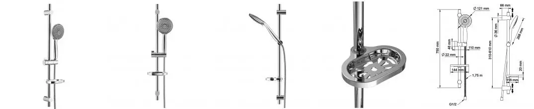 Душевой гарнитур «Swedbe» Calypso 5011G1 хром