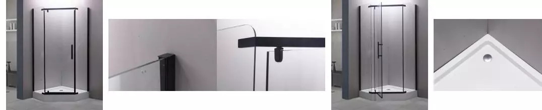 Душевой угол-ограждение «Esbano» Esbano ESR-7170B 100/100 прозрачный/чёрный матовый многоугольный с поддоном универсальный Душевой угол-ограждение «Esbano» Esbano ESR-7170B 100/100 прозрачный/чёрный матовый многоугольный с поддоном универсальный