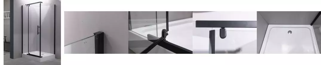 Душевой угол-ограждение «Esbano» Esbano ESR-7180B 120/80 прозрачный/чёрный матовый прямоугольный с поддоном универсальный 