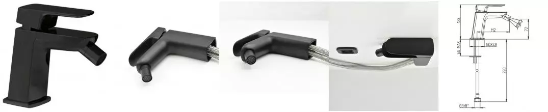 Смеситель для биде «Paini» Nove 09YO304 чёрный Смеситель для биде «Paini» Nove 09YO304 чёрный