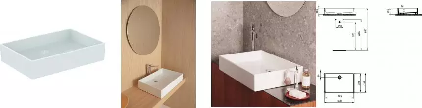 Раковина «Ideal Standard» Extra 60/40 T374001 фарфоровая белая Раковина «Ideal Standard» Extra 60/40 T374001 фарфоровая белая