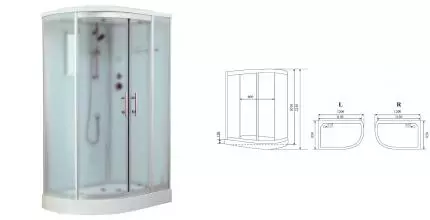 Душевая кабина «Timo» Standart T-6602 R 120/85 низкий поддон матовая/белая с серебристым профилем правая Душевая кабина «Timo» Standart T-6602 R 120/85 низкий поддон матовая/белая с серебристым профилем правая