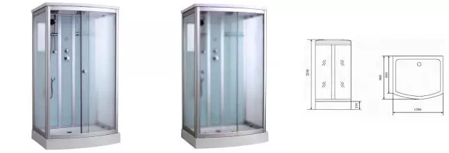Душевая кабина «Timo» Standart T-6615 120/90 низкий поддон матовая/белая с серебристым профилем с электрикой Душевая кабина «Timo» Standart T-6615 120/90 низкий поддон матовая/белая с серебристым профилем с электрикой