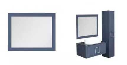 Зеркало «La Fenice» Cubo Blu Grigio 80х60 с подсветкой синий матовый