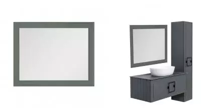 Зеркало «La Fenice» Cubo Grigio 80х60 с подсветкой серый матовый
