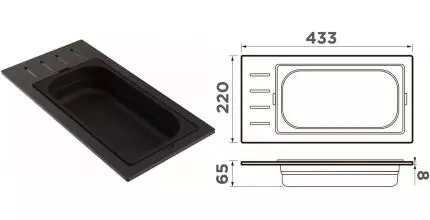 Контейнер для кухонной мойки «Omoikiri» DC-01-1-GB графит