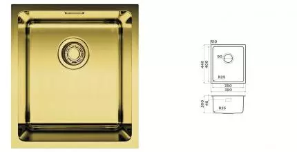 Мойка для кухни «Omoikiri» Tadzava 39/44 39-U/I-LG 4993262 нержавеющая сталь светлое золото