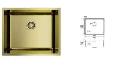 Мойка для кухни «Omoikiri» Tadzava 54/44 54-U/I-Ultra-LG 4993266 нержавеющая сталь светлое золото