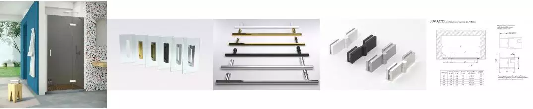 Душевая дверь «Vegas Glass» AFP Retta 90/199,5 графит/белая правая