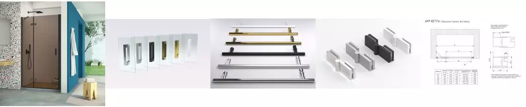 Душевая дверь «Vegas Glass» AFP Retta 90/199,5 бронза/чёрная матовая левая Душевая дверь «Vegas Glass» AFP Retta 90/199,5 бронза/чёрная матовая левая