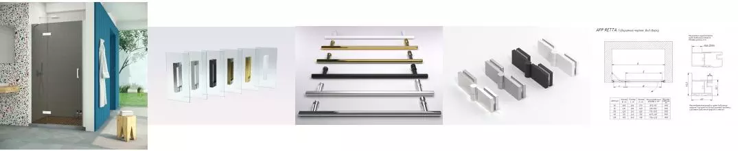 Душевая дверь «Vegas Glass» AFP Retta 95/199,5 графит/белая левая