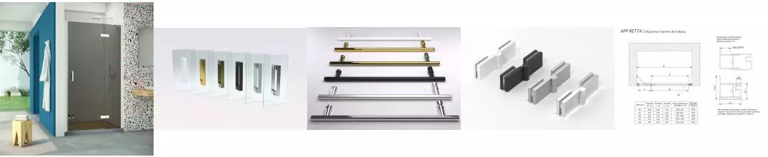 Душевая дверь «Vegas Glass» AFP Retta 95/199,5 графит/белая правая