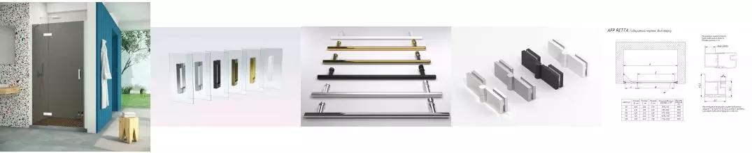 Душевая дверь «Vegas Glass» AFP Retta 100/199,5 графит/белая левая