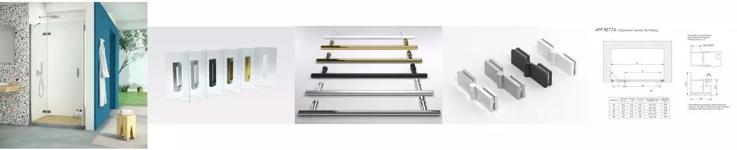 Душевая дверь «Vegas Glass» AFP Retta 120/199,5 прозрачная/глянцевый хром левая