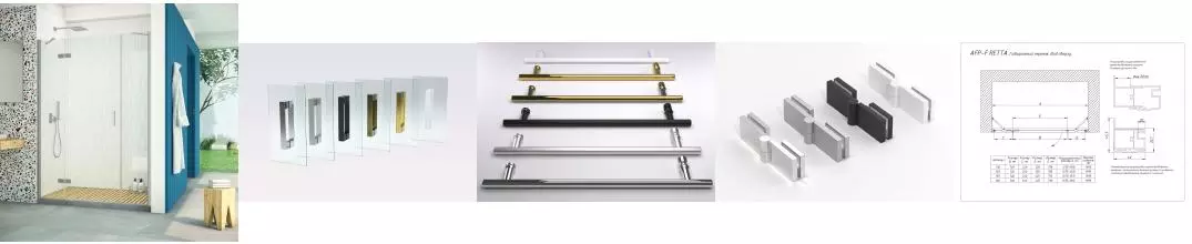 Душевая дверь «Vegas Glass» AFP-F Retta 130/199,5 прозрачная/матовый хром левая