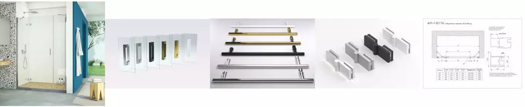 Душевая дверь «Vegas Glass» AFP-F Retta 130/199,5 прозрачная/глянцевый хром левая