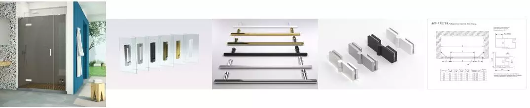 Душевая дверь «Vegas Glass» AFP-F Retta 160/199,5 графит/белая левая