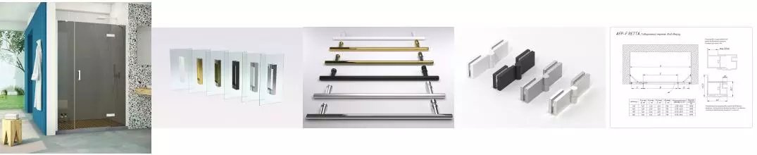 Душевая дверь «Vegas Glass» AFP-F Retta 160/199,5 графит/белая правая