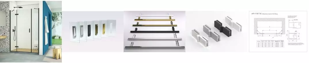 Душевая дверь «Vegas Glass» AFP-F Retta 160/199,5 Crystalvision/чёрная матовая левая Душевая дверь «Vegas Glass» AFP-F Retta 160/199,5 Crystalvision/чёрная матовая левая