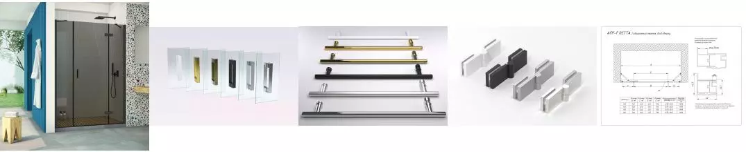 Душевая дверь «Vegas Glass» AFP-F Retta 160/199,5 Crystalvision/чёрная матовая правая Душевая дверь «Vegas Glass» AFP-F Retta 160/199,5 Crystalvision/чёрная матовая правая