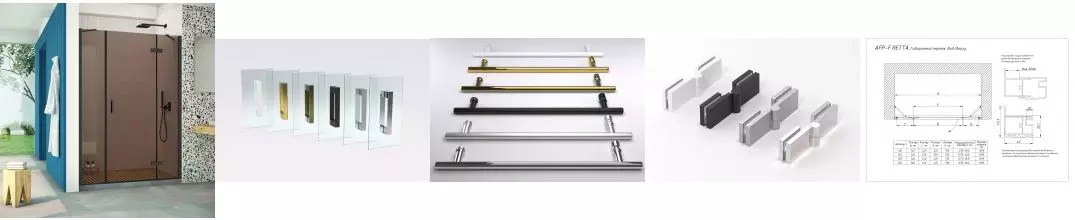 Душевая дверь «Vegas Glass» AFP-F Retta 160/199,5 бронза/чёрная матовая правая