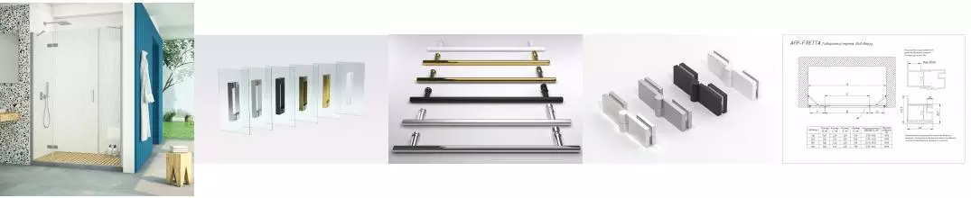 Душевая дверь «Vegas Glass» AFP-F Retta 160/199,5 прозрачная/матовый хром левая