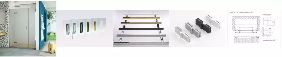 Душевая дверь «Vegas Glass» AFP-F Retta 160/199,5 сатин/глянцевый хром левая