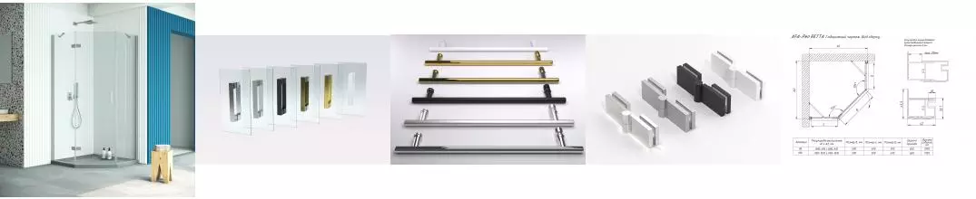 Душевой угол-ограждение «Vegas Glass» AFA-Pen Retta 100/100 Crystalvision/матовый хром без поддона левый Душевой угол-ограждение «Vegas Glass» AFA-Pen Retta 100/100 Crystalvision/матовый хром без поддона левый