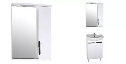 Зеркальный шкаф «ASB-Mebel» Мессина 50 с подсветкой белый правый Зеркальный шкаф «ASB-Mebel» Мессина 50 с подсветкой белый правый